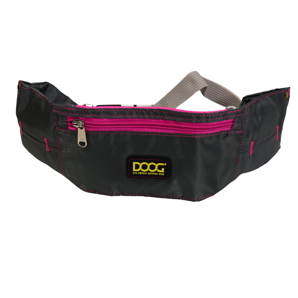 DOOG Walkie Belt - Adjustable Dog Walking Utility Belt With Bags Gray / Pink